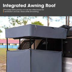 San Hima Camping Shower Tent Awning Fold-Out Grey & Camping Shower Tent Base