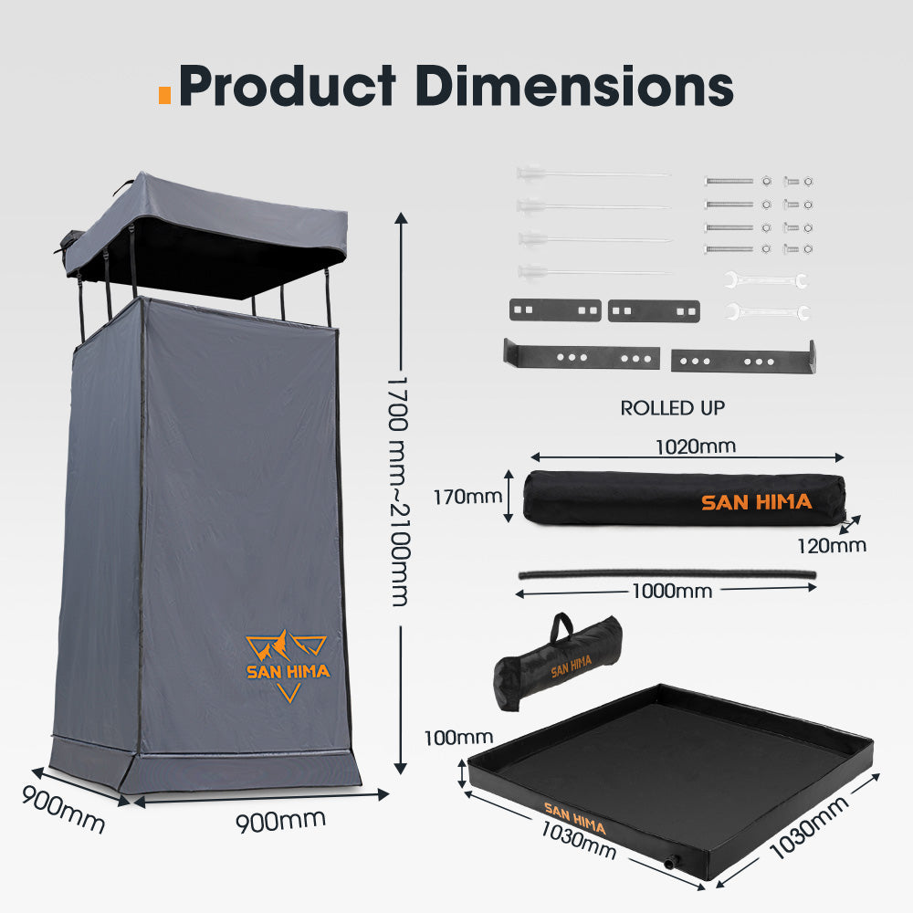 San Hima Camping Shower Tent Awning Fold-Out Grey & Camping Shower Tent Base