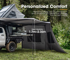 San Hima 270° Degree Awning With Side Wall Car Privacy Screens + "L" Bracket