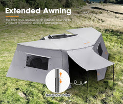 San Hima 270° Degree Awning With Side Wall Car Privacy Screens + "L" Bracket