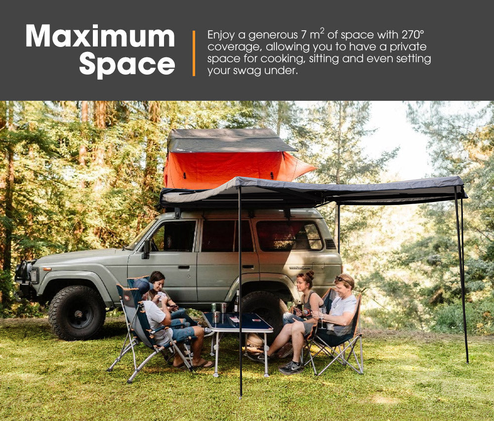 San Hima 270° Degree Free-Standing Awning 600D Double-Ripstop + "L" Bracket