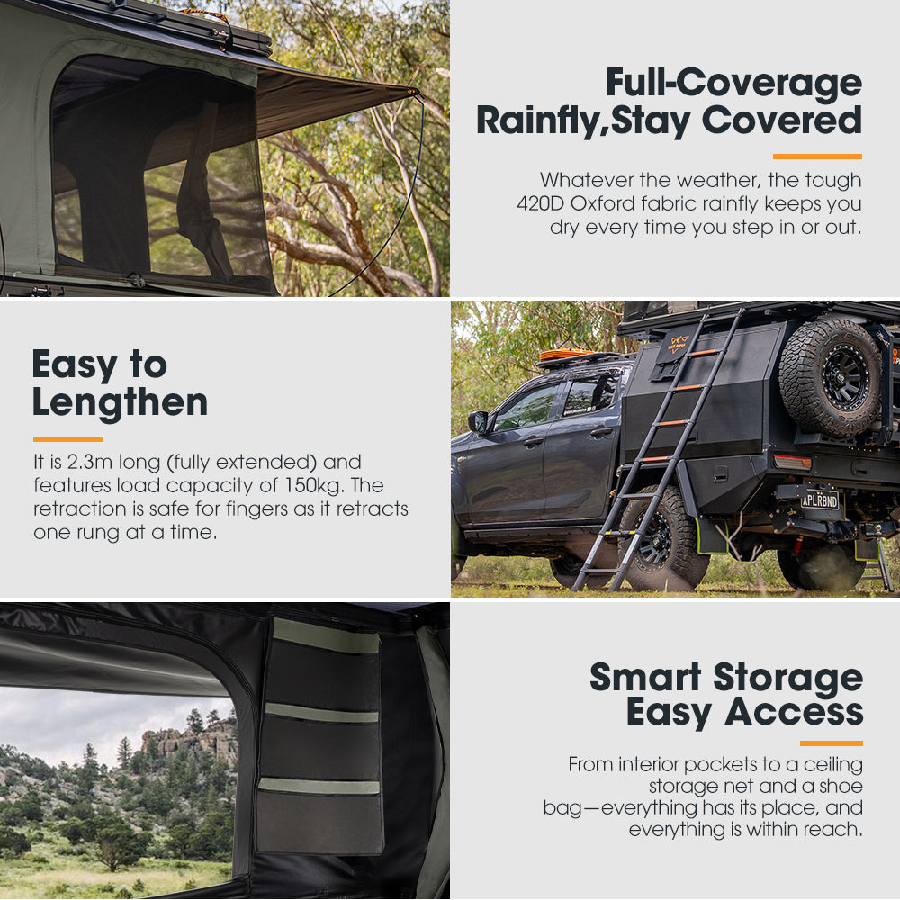 San Hima Gibb Rooftop Tent Hardshell With Ladder Outdoor Waterproof Camping 4X4
