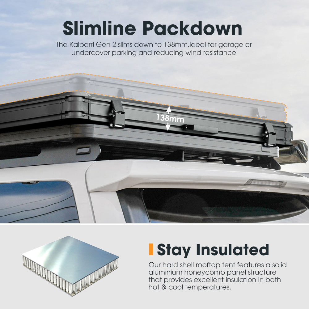 San Hima Kalbarri Gen 2 Roof Top Tent Hardshell With Ladder Camping 4WD 4x4