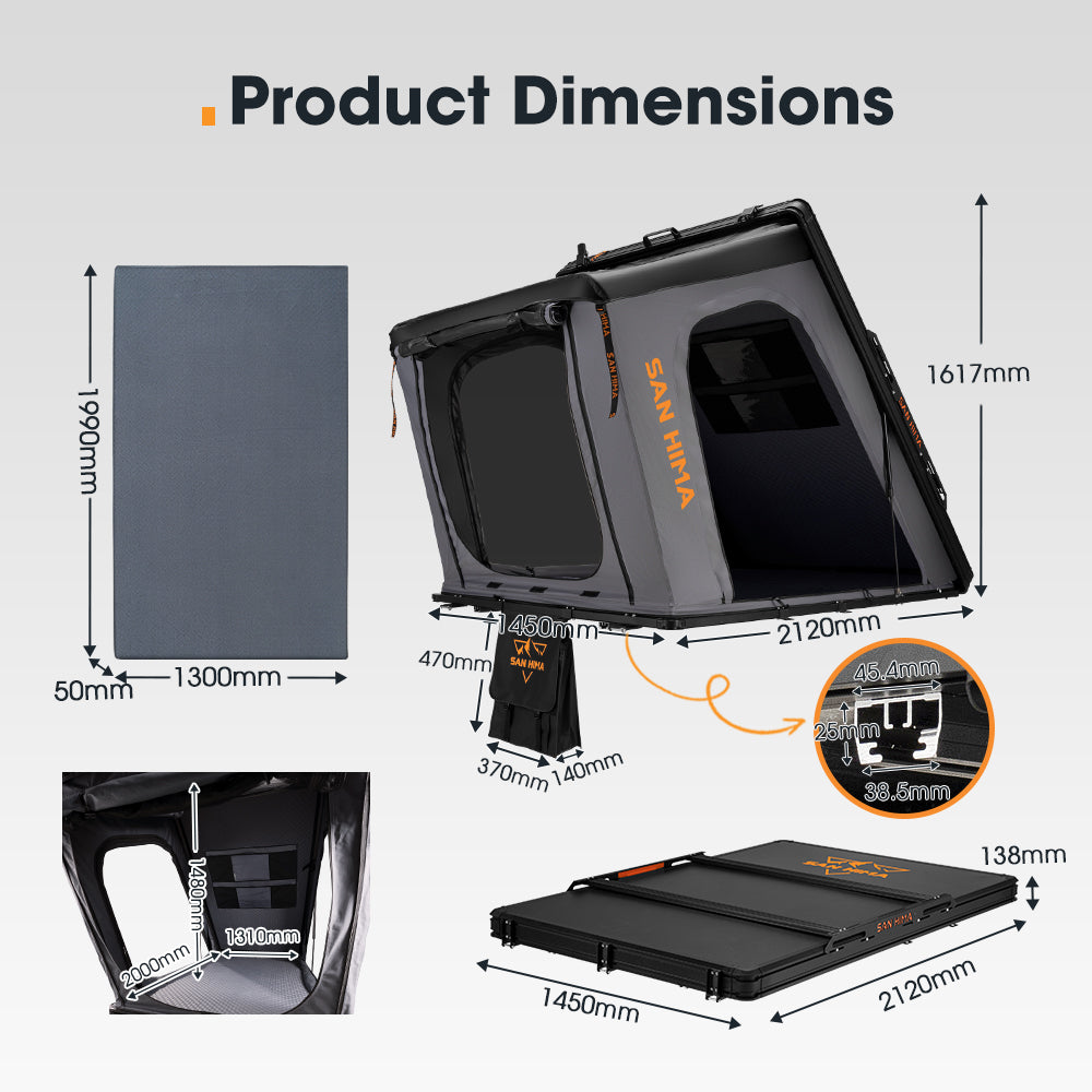 San Hima Kalbarri Gen 2 Roof Top Tent Hardshell With Ladder Camping 4WD 4x4