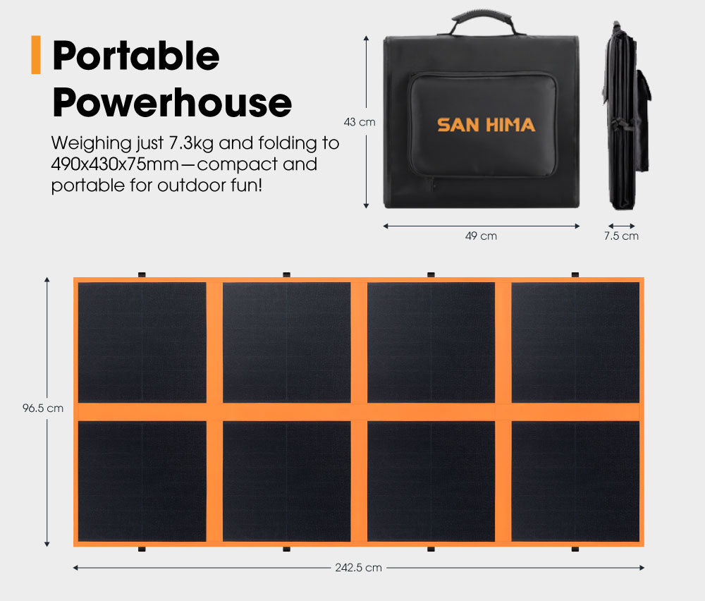 San Hima 12V 260W Folding Solar Blanket Flexible Blanket Kit Camping Charger