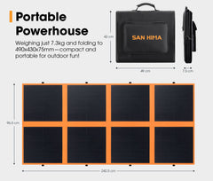 San Hima 12V 260W Folding Solar Blanket Flexible Blanket Kit Camping Charger