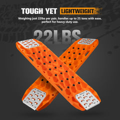 San Hima Offroad Traction Boards with Jack Base Replaceable Teeth Orange