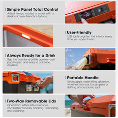 San Hima Portable Camping Fridge Freezer 95L Dual Zone Caravan Car Cooler 4WD