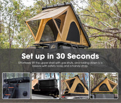 San Hima Kalbarri Lite Rooftop Tent Hardshell With Ladder & Rack Camping Khaki