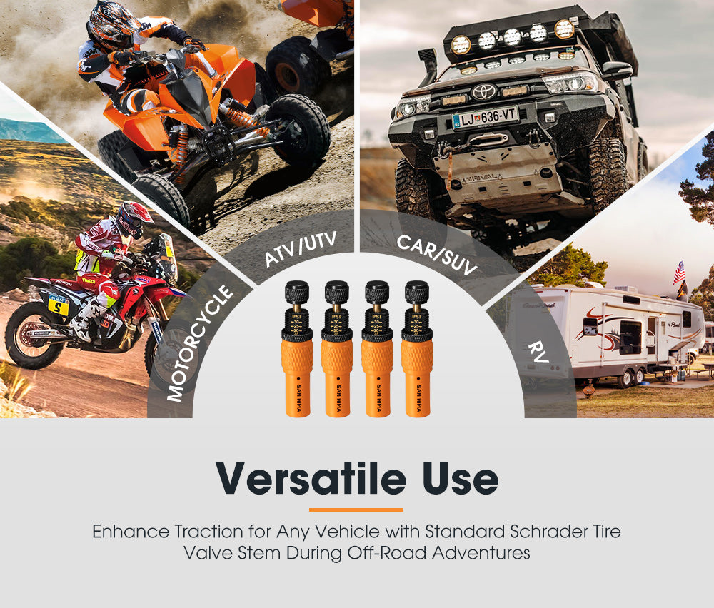 San Hima 4 Pcs Automatic Tire Deflator 10-30 PSI Air Down Tire Valve