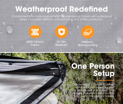 San Hima 180° Degree Awning With Side Wall Car Privacy Screens + "L" Bracket