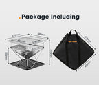 San Hima Portable Fire Pit Large Size Folding Stainless Steel BBQ Braai Grill Outdoor
