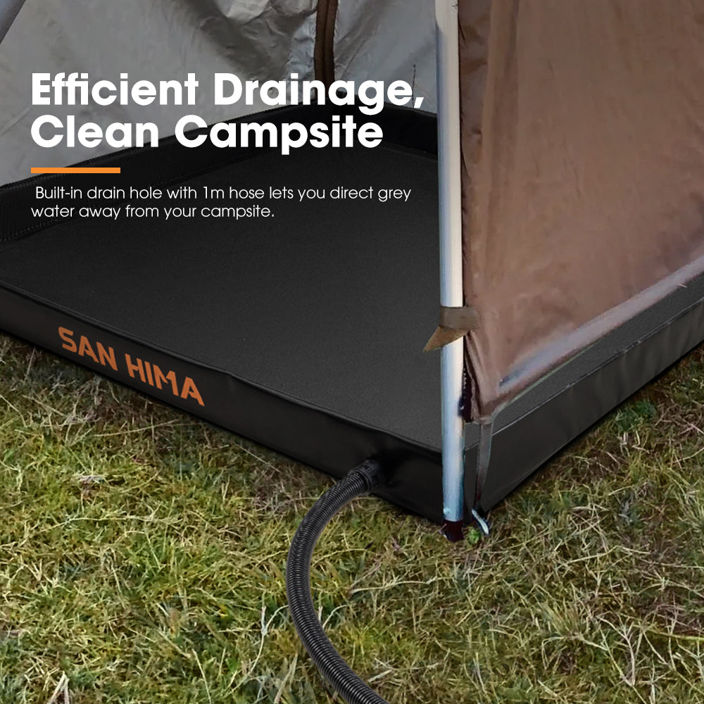 San Hima Camping Shower Tent Base 1.03x1.03M Foldable & Portable RV Awning Floor
