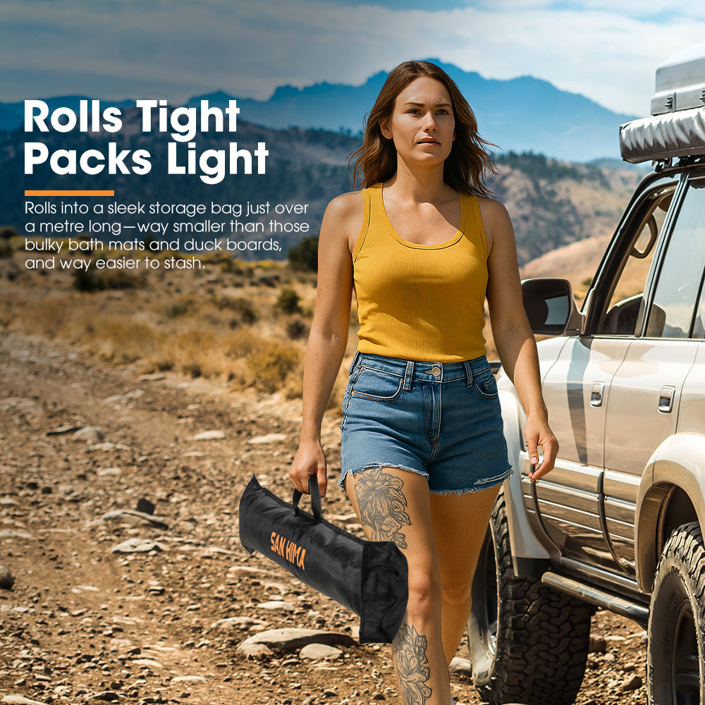 San Hima Camping Shower Tent Base 1.03x1.03M Foldable & Portable RV Awning Floor