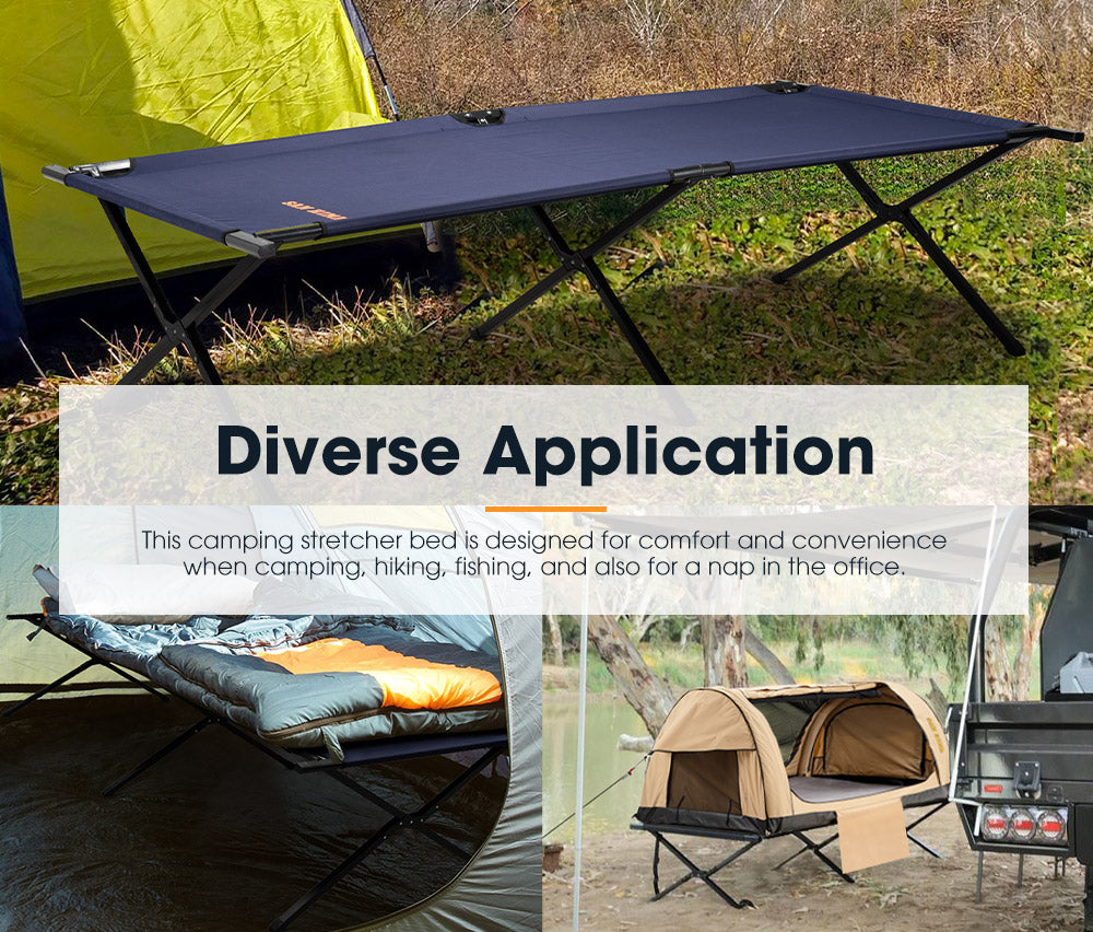 San Hima Folding Camping Stretcher Bed Portable Light Weight With Carry Bag 4WD