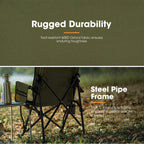 San Hima Folding Camping Chair Portable Outdoor Thick Padding Recliner Green