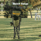 San Hima Folding Camping Chair Portable Outdoor Thick Padding Recliner Green