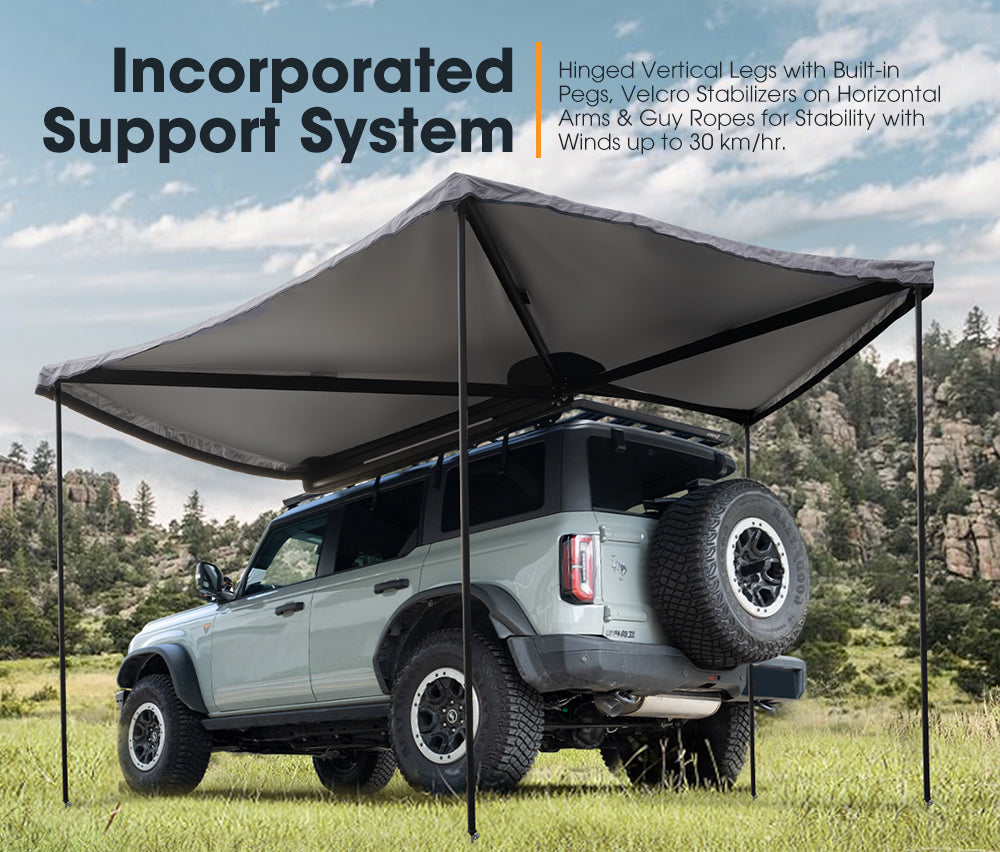 San Hima 270° Degree Free-Standing Awning 600D Double-Ripstop + "L" Bracket
