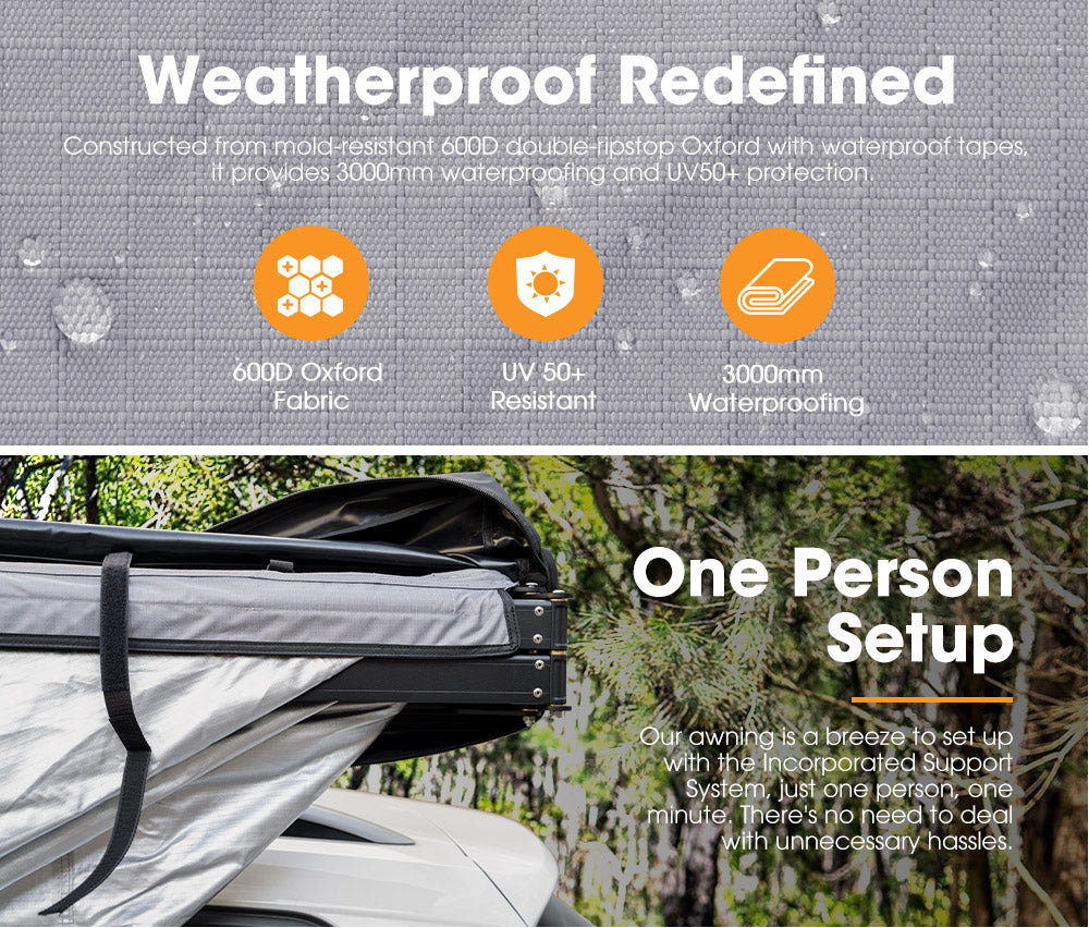 San Hima 270° Degree Free-Standing Awning 600D Double-Ripstop + "L" Bracket