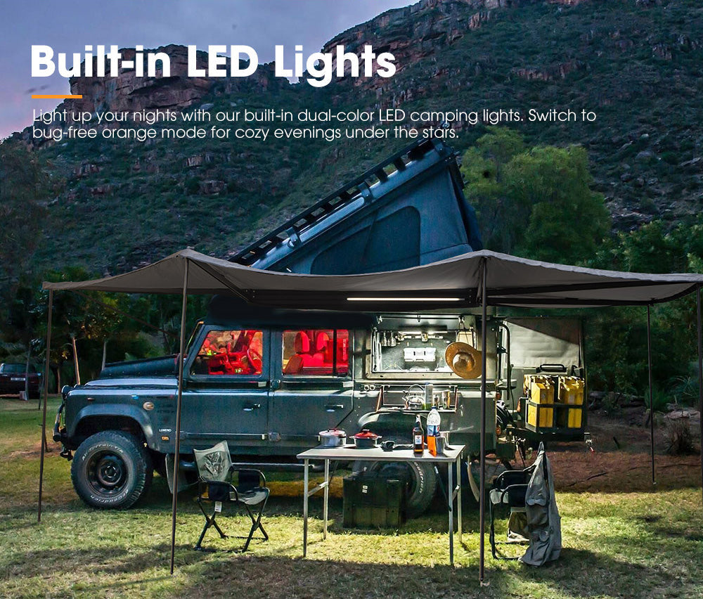 San Hima 270° Degree Free-Standing Awning 600D Double-Ripstop + "L" Bracket