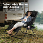 San Hima Folding Camping Chair Portable Lounge Recliner Thick Padding Outdoor