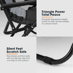 San Hima Folding Camping Chair Portable Lounge Recliner Thick Padding Outdoor