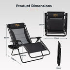 San Hima Folding Camping Chair Portable Lounge Recliner Thick Padding Outdoor