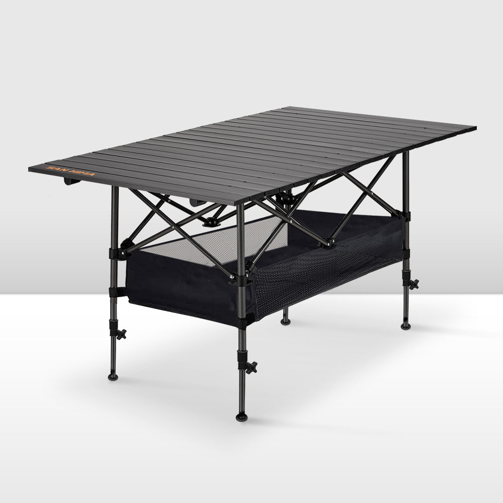 San Hima Folding Camping Table Adjustable Aluminium Portable Outdoor BBQ Desk Main image