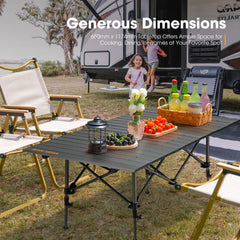 San Hima Folding Camping Table Adjustable Aluminium Portable Outdoor BBQ Desk