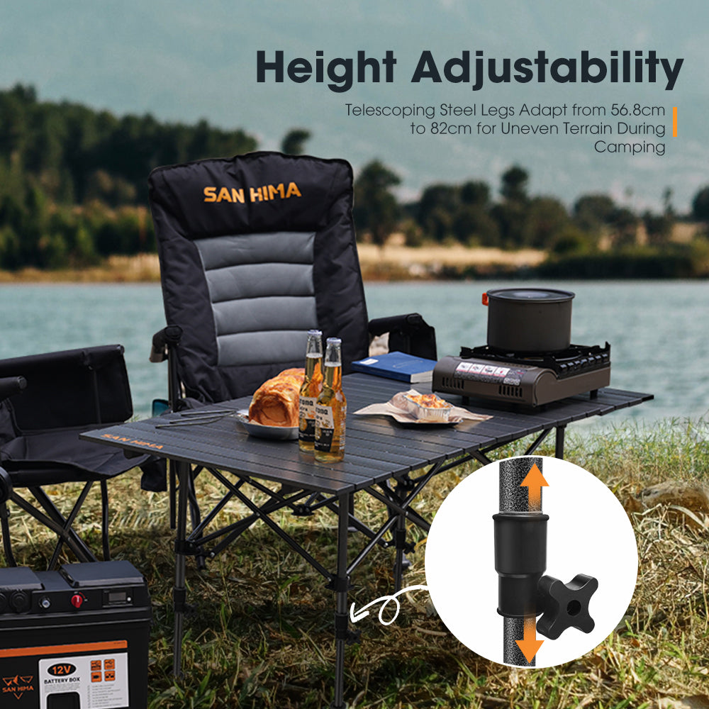San Hima Folding Camping Table Adjustable Aluminium Portable Outdoor BBQ Desk