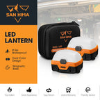 San Hima 6X Led Camping Lights Amber White Rechargeable With Lithium Battery