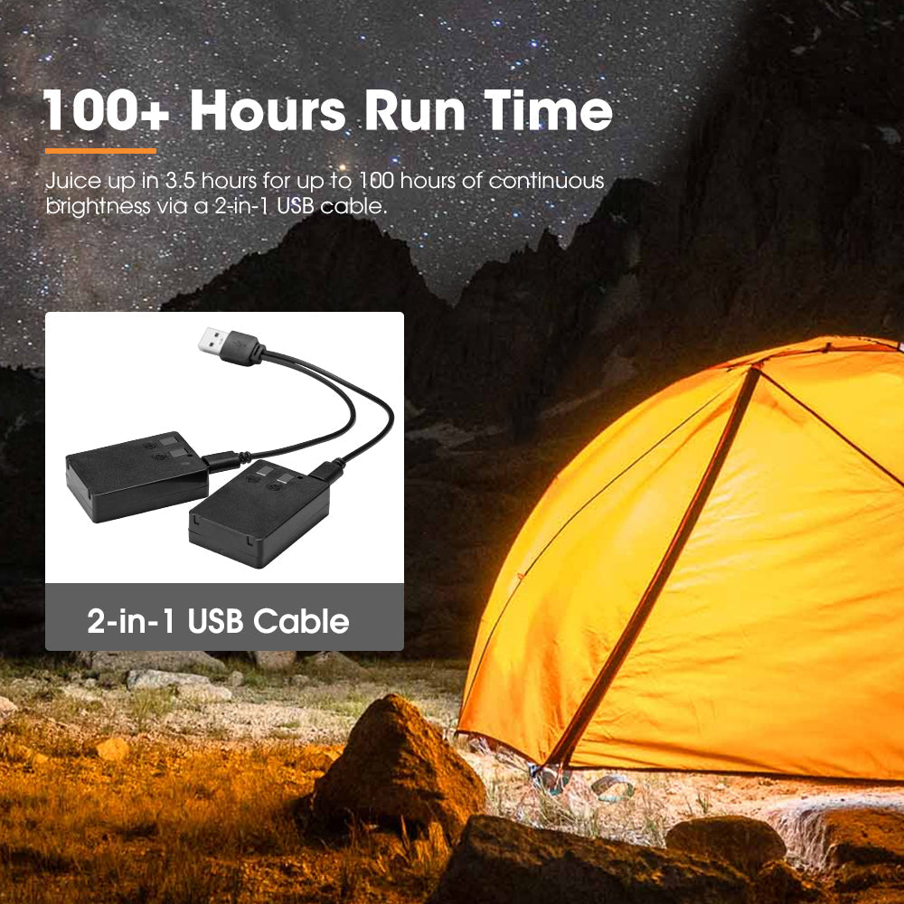San Hima 8X Led Camping Lights Amber White Rechargeable With Lithium Battery