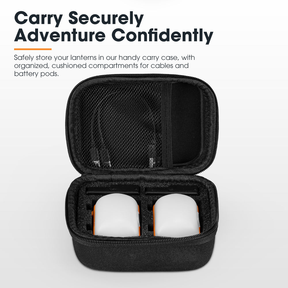 San Hima 2xLED Camping Lantern Light Rechargeable With Lithium Battery Amber White