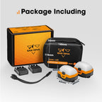 San Hima 2xLED Camping Lantern Light Rechargeable With Lithium Battery Amber White