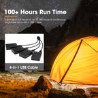 San Hima 4xLED Camping Lantern Light Rechargeable With Lithium Battery Amber White