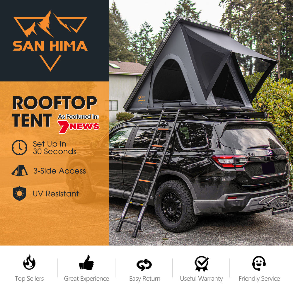 San Hima Kalbarri Lite Rooftop Tent Hardshell With Ladder Grey Camping 4WD 4x4 Secondary image
