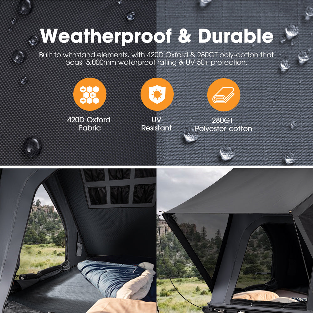 San Hima Kalbarri Lite Rooftop Tent Hardshell With Ladder Grey Camping 4WD 4x4