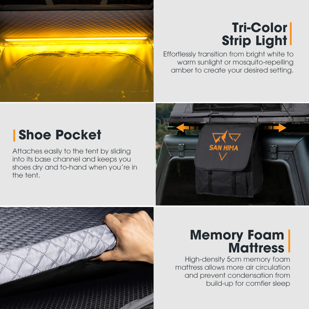 San Hima Kalbarri Lite Rooftop Tent Hardshell With Ladder Grey Camping 4WD 4x4