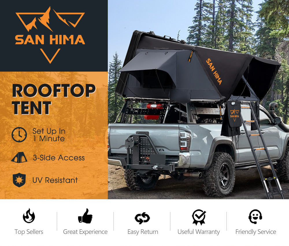 San Hima Jervis Pro Roof Top Tent Hardshell Side Opening With Ladder 4WD Camping Secondary image