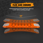 San Hima Offroad Traction Boards with Jack Base Replaceable Teeth Orange