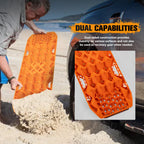 San Hima Offroad Traction Boards with Jack Base Replaceable Teeth Orange