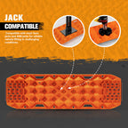 San Hima Offroad Traction Boards with Jack Base Replaceable Teeth Orange