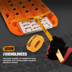 San Hima Offroad Traction Boards with Jack Base Replaceable Teeth Orange