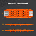 San Hima Offroad Traction Boards with Jack Base Replaceable Teeth Orange