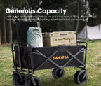 San Hima Folding Camping Wagon 120kg Beach Trolley Garden Cart 360° Wheel Picnic