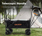 San Hima Folding Camping Wagon 120kg Beach Trolley Garden Cart 360° Wheel Picnic