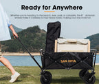 San Hima Folding Camping Wagon 120kg Beach Trolley Garden Cart 360° Wheel Picnic