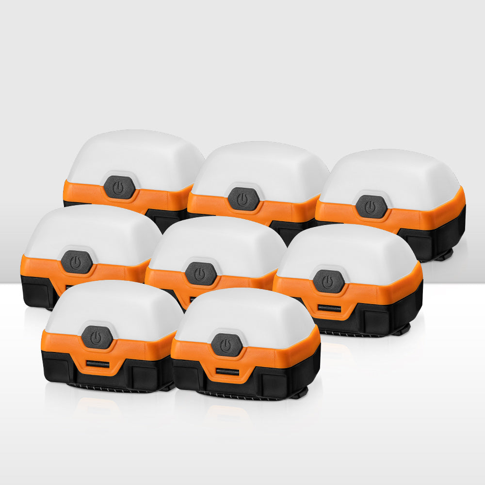San Hima 8X Led Camping Lights Amber White Rechargeable With Lithium Battery