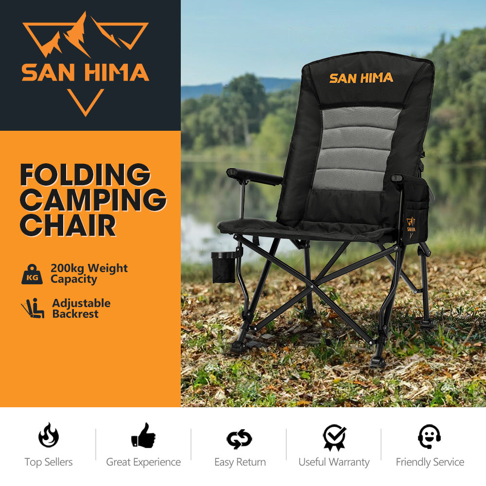 San Hima Luxury Folding Camping Chair Portable Outdoor Thick Padding With Storage Bag Secondary image