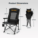 San Hima Luxury Folding Camping Chair Portable Outdoor Thick Padding With Storage Bag